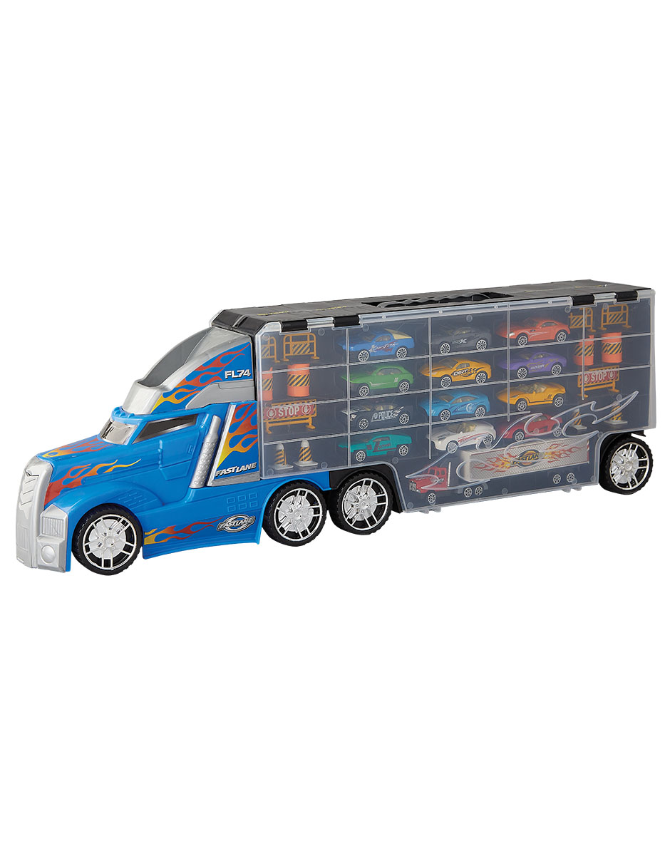 Set De Vehículos Fast Lane Truck Carry Case